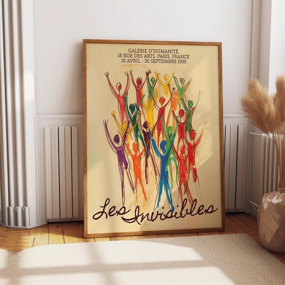 Dancing Figures Art Poster – Colorful Abstract Wall Art Home & Office Décor - Picture 1 of 4